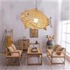 TkTsjtle Lampada a sospensione a forma di pesce, lampada da soffitto in rattan intrecciato, lampada da soffitto in vimini naturale con attacco E26 per soggiorno, camera da letto, bar