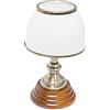 Relaxdays Lampada da Scrivania in Stile Antico Classico, Abat Jour da Lettura in Legno e Ottone, Illuminazione, Marrone
