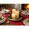 BELLA VITA Set 3 Candele LED Effetto Fiamma Reale Oscillante a Batteria (10/12/14 cm) - Luce Calda Warm White, Senza Fumo - Decorazione Natale Casa Lanterna