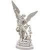 OVUNQUE PROTEGGIMI Statua di San Michele Arcangelo in polvere di marmo bianco, Con spada e bilancino (33 cm)