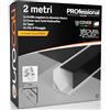 Eurocali Profilo Alluminio Bianco Angolare per Strisce LED con copertura Professionale Nera Made in Italy MedusaFlex CUBO in Policarbonato 2000 x 15.8 x 15.8mm - Cover standard opaca inclusa