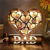 Collienght Luci notturne personalizzate con cornice per foto a LED regali per papà, 1-6 nomi personalizzati lampada acrilica a forma di cuore regalo per papà papà papà nonno