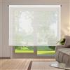 STOR PLANET | Tende Transparenti Decorativa SCENE, Tenda a rullo per Interni, Tende per Cucina, Soggiorno, Camera da letto. Per Finestra e Porta, Installazione Facile | Strisce Bianco, 120x250cm