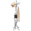 COSTWAY Attaccapanni da Terra Appendiabiti a piedi con 12 ganci in legno ecologico, 51 x 51 x 184 cm (Grigio)