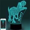 BayTec Regali per ragazzi, luce notturna personalizzata per bambini, bambini o figlio, lampada da tavolo con dinosauro, ideale come regalo per compleanno, Halloween, Natale, Capodanno