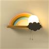 BININBOX Lampada da Parete a LED Luna Nuvola Interruttore a Cavo Tirante da 7W con Ripiano per La Conservazione della Decorazione della Stanza (Arcobaleno, a destra, luce calda)