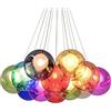 KAIRRY Lampadario Lampada a sospensione colorato Bubble Ball lampada sala da pranzo lampadario a sospensione in vetro Altezza Regolabile 100 cm (Color : 12 Head)
