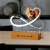 AIFLM Luce Notturna 3D Acrilica Personalizzata Incisione di Testo con Foto Lampada di Base in Legno Decorazione Della Scrivania e Della Camera da Letto