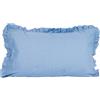 Generico Coppia federe Cotone Per Guanciali Letto Tinta Unita Tessuto con Volant (Azzurro)