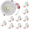 JANDEI - Confezione da 10 Faretti LED COB da Incasso da 15W, 1350 Lumen, Cornice Rotonda Bianca 160x55mm (Foro da 130-135mm). IP44 Ideale Cucina, Bagno - Luce fredda 6000K