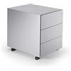 D-Segno Cassettiera da Scrivania in Metallo con Ruote - Cassettiera Ufficio Design Minimal con chiave, Dimensioni cm. 54× 42× 53,5, Made in Italy (Grigio Alluminio)