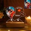 Coudf Luce acrilica con foto personalizzata Luce notturna Lampada luminosa 3D LED con base in legno