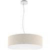 Olux ILLUMINAZIONE - Lampadario Soggiorno Moderno in Tessuto, Lampadario a Sospensione Ideale per Salotto e ogni stanza della Casa, Perfetto per Led, Made in Italy(Mod.Roary Slim-Tortora chiaro-50cm)