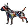 FLYuechun Ranan Arte creativa, semplice, colorata, statua in resina di Bull Terrier per animali domestici, decorazione per interni, colore moderno, per ufficio e scrivania (G861 Mc)