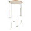 Liberoshopping Lampada a sospensione JEWEL in metallo e vetro soffiato (Oro, 6 Luci)