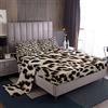 Loussiesd Set di lenzuola leopardate con stampa animalier Set biancheria da letto modello pelliccia animale lenzuolo con angoli geometrico leopardato lenzuolo piatto microfibra singolo