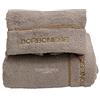Borbonese Set 1+1 coppia di spugne asciugamano e ospite borbonese fine op nocciola