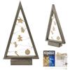 BOGATECO Albero di Natale in legno con illuminazione LED 52 cm di altezza | Decorazione in legno inclusa | Decorazioni natalizie | 20 LED |