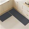 Hixingo Tappeto Cucina in Diatomite, Passatoia Cucina Antiscivolo Lavabile, Tinta Unita Tappeti da Cucina, Tappeto Runner Cucina Tappeto da Bagno Tappetino per Doccia (Antracite,50x160cm)