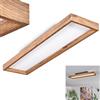 hofstein Pannello da soffitto a LED Longvic, moderna plafoniera in metallo/MDF/plastica, colore nero/effetto legno/bianco, lunghezza 80 cm, 18 Watt, 1900 lumen, 3000 Kelvin