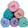 Generico Kit Granny Square, Gomitoli di Cotone 50gr x6, Mattonelle Colori Naturali, Cotone per Copertine e Uncinetto, Mercerizzato Morbido (Ninfea)