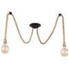 Chao Zan Lampada a sospensione creativa in corda di canapa E27 Lampadario a soffitto con supporto Lampadario vintage a 6 teste con cavo regolabile fai da te da 1.5 m, per Cucina Bar Caffè Ristorante (2 teste)