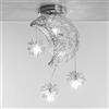 TOKTOP Lampada da soffitto a forma di luna a stelle LED, lampadario a sospensione con 5 lampadine, illuminazione da soffitto, decorazione per la camera dei bambini, luce bianca