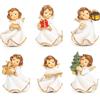 Logbuch-Verlag Angeli di Natale 6 mini angeli come piccolo regalo, crema e bianco, 5 cm