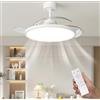 Dopa Dopastore Plafoniera Ventilatore da Soffitto Ultra Slim LED da 40W con Ventole a Scomparsa 6 Modalità Regolabili e Telecomando per Interno IP20