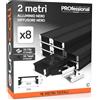 Eurocali 8 Profili da 2 metri (16mt) in Alluminio Nero per Strisce LED Schermatura Opaca ingombro max striscia led 12.4mm - 17.4 x 7