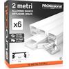 Eurocali 6 Profili da 2 metri (12mt) in Alluminio Bianco per Strisce LED Schermatura Opaca ingombro max striscia led 12.4mm - 17.4 x 7