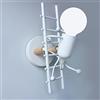 YOXANG LED Applique Soggiorno Moderno Camera da Letto Creativo Umanoide Forma Parete Sconces Illuminazione Metallo Bambini Lampade da Comodino Ferro E27 Corridoio Ristorante Scala (Bianco)