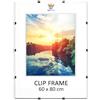 MG Design Cornice Clip 60 x 80 cm - a giorno senza cornice con vetro acrilico e pannello HDF, verticale o orizzontale, per foto, poster, certificati e puzzle