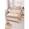 GX GARGIX Completo Letto Singolo/Matrimoniale - Set Lenzuola con Federe 100% Cotone, Morbido e Traspirante (GX/FIOC-BEIGE, Singolo)