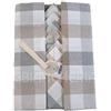 GBiancheria Tovaglia da Tavolo con TOVAGLIOLI in Cotone Pettinato Tinto in Filo dis. VICHY Grigio per 4, per 6, per 8, per 12 e per 18 persone Made in Italy (Per 6 persone)