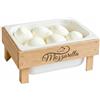 Mottiwood Porta Mozzarella in Legno di Faggio con Vaschetta Mantieni Siero, 21,5x17,8x9,2 cm, Espositore per Mozzarelle, Porta Mozzarella da Tavola, Ideale per Eventi e Ristoranti, Made in Italy (1)