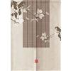 Hiseng Noren Tenda Giapponese della Porta Tappezzeria, Divisorio Stile Curtain Tapestry Cucina Ristorante Negozio Camera Doorway Corridoio Decorazione (Fiore di magnolia bianco,85x150cm)