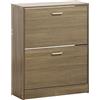 Brigros WeHome - Scarpiera salvaspazio disponibile in diversi modelli e colori con ante a doppio ripiano, scarpiera legno, porta scarpe salvaspazio, scarpiera componibile (Rovere Grigio, 2 Ante)