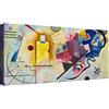 canvashop Quadri Moderni Kandinsky giallo rosso blu 100x50 cm