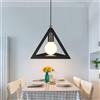 Mengjay Lampada a Sospensione Vintage in Metallo - Paralume Retrò E27 con Design Geometrico a Triangolo, Stile Industriale (Stile:A)
