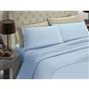 BANZAII TEXTILE INNOVATOR ONLINE Banzaii Completo Lenzuolo Francese, Azzurro 100% Microfibra Made in Italy, Lenzuolo Sopra 200 x 290 cm, Lenzuolo Sotto 130/140 x 190/200 x 25 cm, 2 Federe 52 x 82 cm