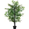Outsunny Albero Baniano Artificiale, Pianta Finta Decorativa Interno ed Esterno Alta 145cm, Verde