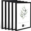 Bildershop-24 5 cornici portafoto in plastica moderne dal design lineare, colore nero, 24 x 30 cm