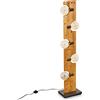 hofstein Lampada da terra Santorum, lampada da terra vintage in metallo/legno in argento antico/natura, lampada da terra con interruttore a pedale sul cavo, 5 luci, 5 x E27, senza lampadina/e