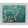 ConKrea - Quadro su Tela Canvas INTELAIATO - con Cornice - Ramo di MANDORLO Fiorito per Van Gogh - 30x40cm - Stile Contemporaneo Bianco - (cod.296)