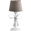 Bonetti Illumina Lumetto Classico Provenzale Bianco Shabby Con Paralumi Tortora 1 Luce Lucy