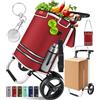 KESSER® Carrello della spesa pieghevole con capacità di 56L e capacità di carico fino a 50 kg | 3in1 Carrello, Carretto & Borsa a tracolla | Carrello della spesa pieghevole