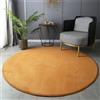 Morbuy Rotondo Tappeto Salotto Grande Pelo Corto, Tinta Unita Moderno Decorazione Grandi Moquette Antiscivolo Soggiorno Bambini Camera da Letto Domestica Tappeti (Arancione,Diametro 100 cm)