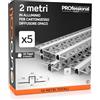 Eurocali 5x Profili da 2 metri (10mt) a Scomparsa in Alluminio per Strisce LED Schermatura Opaca ingombro max striscia led 9.5mm - 12.5 x 10 (alette 52.1)