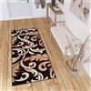 TAPISO Dream Tappeto Runner Passatoia per Corridoio Cucina Ufficio Entrata Ingresso Sala Design Moderno Motivo Floreale Astratto tonalità di Nero Beige Pelo Corto 100 x 300 cm